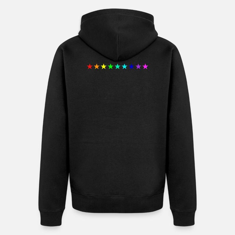 étoiles coloré arc-en-ciel idée cadeau idée cadeau - Veste à capuche bio Premium Unisexe - noir