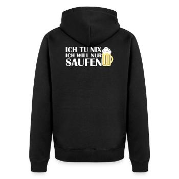 Je ne fais rien, je veux juste boire - Veste à capuche bio Premium Unisexe - noir - Dos - Nico (187cm)