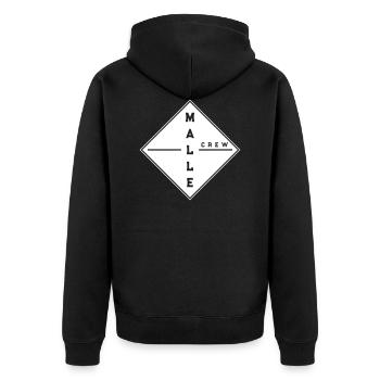 malle crew - Unisex Premium Bio Zip Hoodie - Schwarz - Hinten - Nico (187cm)