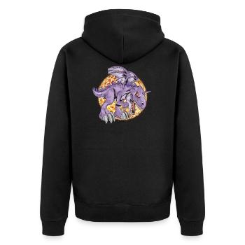 Drache Drachen Feuer Dragon Feuerball Geschenkidee - Unisex Premium Bio Zip Hoodie - Schwarz - Hinten - Nico (187cm)