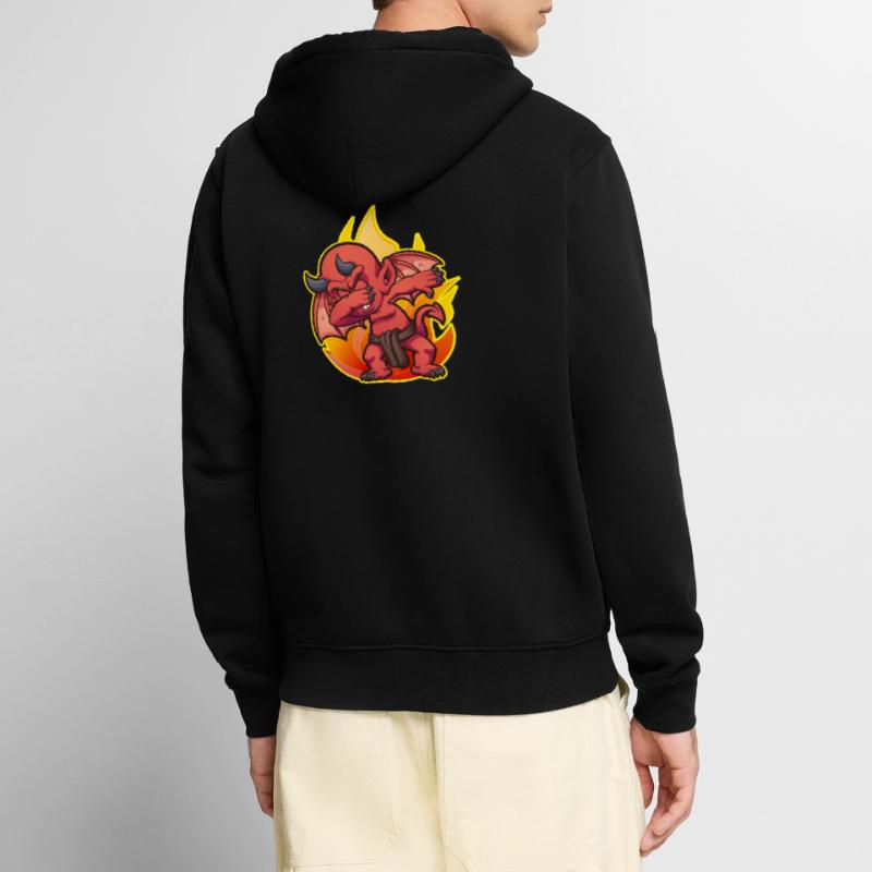 Dabbing Devil Dab Debben Dance Dancing Gift Idea Unisex Premium Organic Zip Hoodie