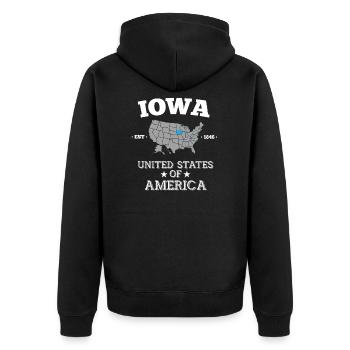 Iowa - Veste à capuche bio Premium Unisexe - noir - Dos - Nico (187cm)