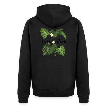 Summertime Spring springtime - Unisex Premium Organic Zip Hoodie - black - Back - Nico (187cm)