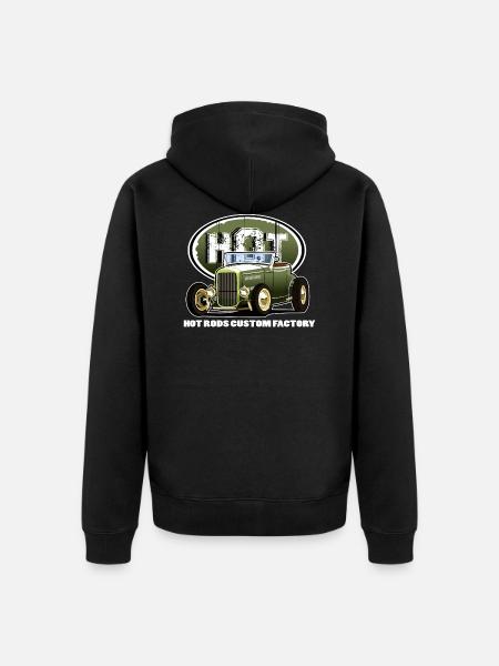 Hot rod - Unisex Premium Organic Zip Hoodie - black