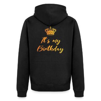 It's my birthday - Unisex Premium Organic Zip Hoodie - black - Back - Nico (187cm)