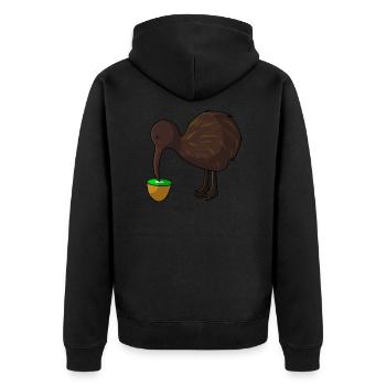 Kiwi mange du kiwi - Veste à capuche bio Premium Unisexe - noir - Dos - Nico (187cm)