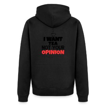 Tea opinion teabag sugar green tea gift idea - Unisex Premium Organic Zip Hoodie - black - Back - Nico (187cm)