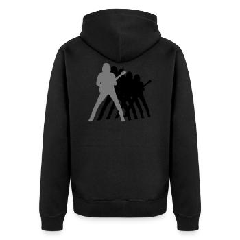 gitarrist - Unisex Premium Bio Zip Hoodie - Schwarz - Hinten - Nico (187cm)