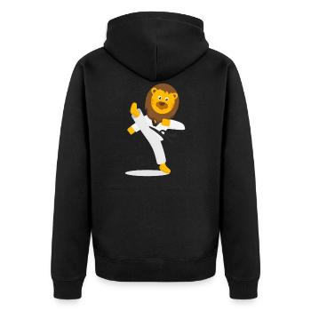 Lion Arts Martiaux Karaté Kickboxing - Veste à capuche bio Premium Unisexe - noir - Dos - Nico (187cm)