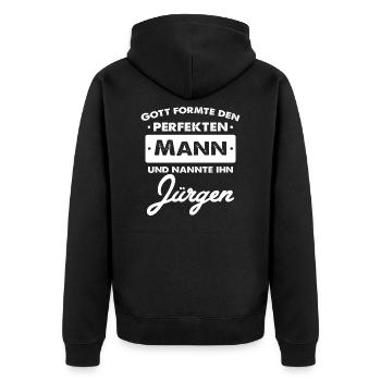 Jürgen - Unisex Premium Organic Zip Hoodie - black - Back - Nico (187cm)