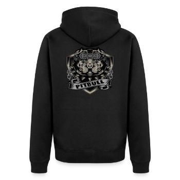 Pitbull - Unisex Premium Bio Zip Hoodie - Schwarz - Hinten - Nico (187cm)