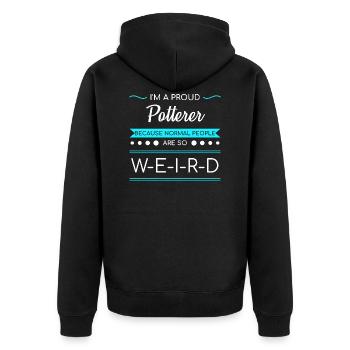 Töpfern Töpferei Keramik Handwerk Lehm Geschenk - Unisex Premium Bio Zip Hoodie - Schwarz - Hinten - Nico (187cm)