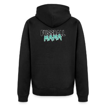 Fußball Mama Fan Geschenk - Unisex Premium Bio Zip Hoodie - Schwarz - Hinten - Nico (187cm)