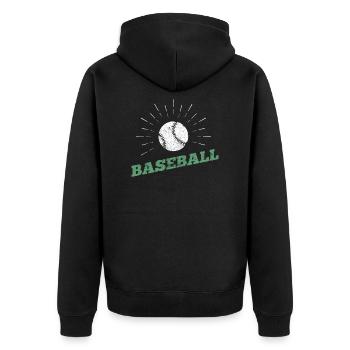 Logo de sport de baseball - Veste à capuche bio Premium Unisexe - noir - Dos - Nico (187cm)