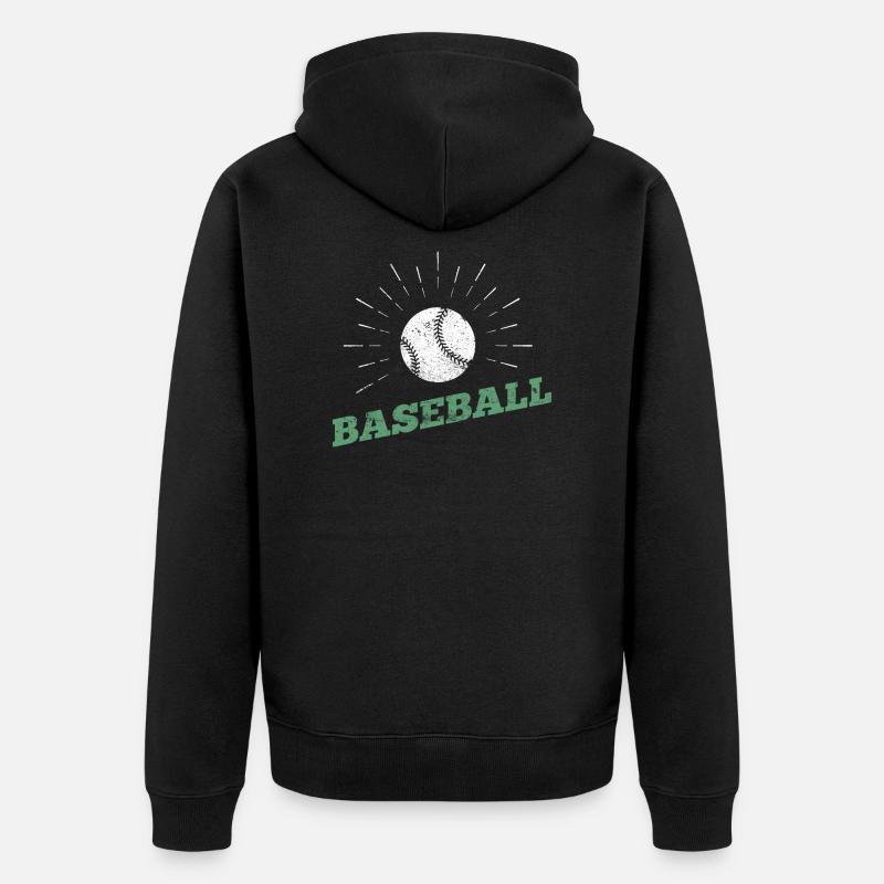 Baseball Sport Logo - Unisex Premium Bio Zip Hoodie - Schwarz