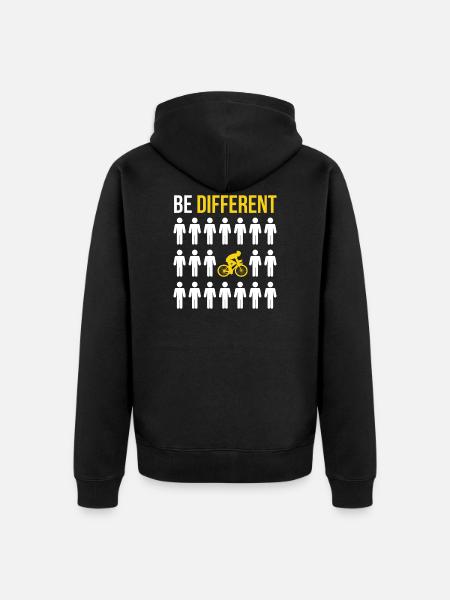 Motivation saying bicycle cycling gift - Unisex Premium Organic Zip Hoodie - black