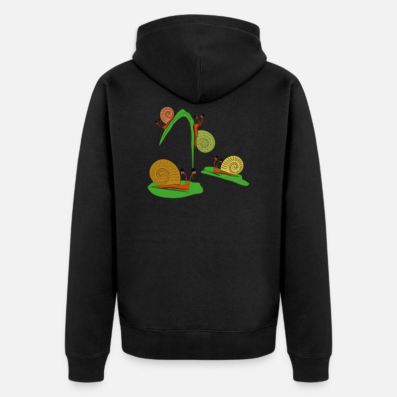 escargot - Veste à capuche bio Premium Unisexe - noir