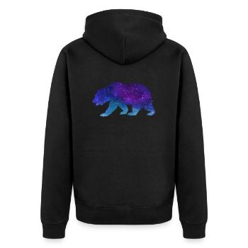 ours ours polaire grizzli waldtier wildnis étoile nuit - Veste à capuche bio Premium Unisexe - noir - Dos - Nico (187cm)