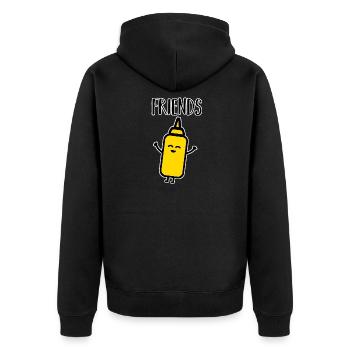 Beste Freunde - Unisex Premium Bio Zip Hoodie - Schwarz - Hinten - Nico (187cm)