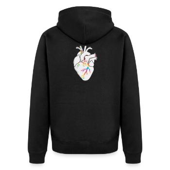 LGBT Heart Gay Pride - Veste à capuche bio Premium Unisexe - noir - Dos - Nico (187cm)