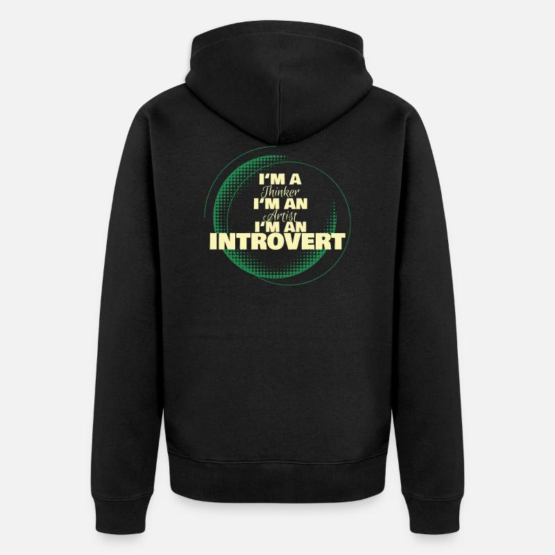 I'm an Introvert, Gift, Gift idea - Unisex Premium Organic Zip Hoodie - black