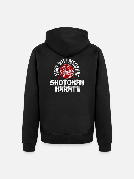 "Fight With Discipline" Shotokan T-Shirt Design - Unisex Premium Bio Zip Hoodie - Schwarz