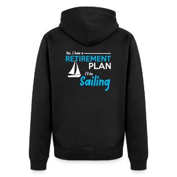 Segeln Captain - Unisex Premium Bio Zip Hoodie - Schwarz - Hinten - Nico (187cm)