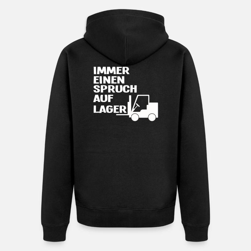 Immer einen Spruch auf Lager - Unisex Premium Bio Zip Hoodie - Schwarz