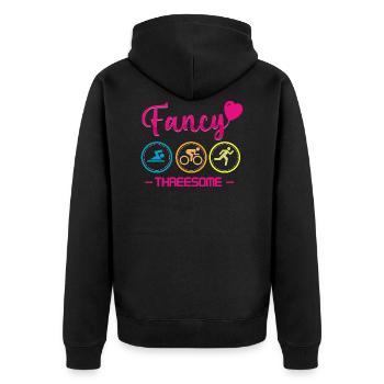 Triathlon - Unisex Premium Organic Zip Hoodie - black - Back - Nico (187cm)