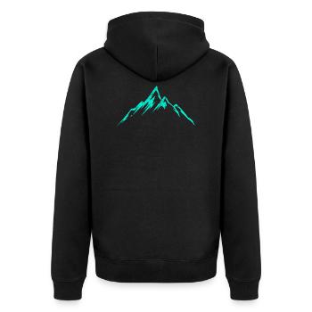 Mountain mountain icon - Unisex Premium Organic Zip Hoodie - black - Back - Nico (187cm)