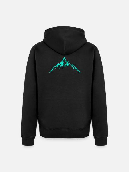 Mountain mountain icon - Unisex Premium Organic Zip Hoodie - black