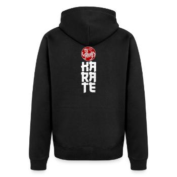 A martial arts design with the Shotokan Tiger - Unisex Premium Organic Zip Hoodie - black - Back - Nico (187cm)