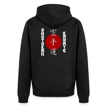 Conception de karaté Super Shotokan avec inscription en kanji - Veste à capuche bio Premium Unisexe - noir - Dos - Nico (187cm)