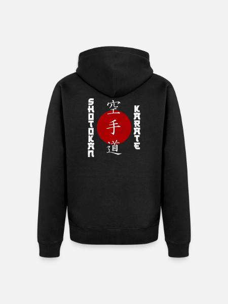 Super Shotokan karate design with kanji inscription - Unisex Premium Organic Zip Hoodie - black