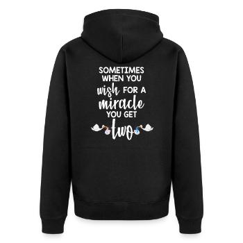 Jumeaux enceintes - Veste à capuche bio Premium Unisexe - noir - Dos - Nico (187cm)