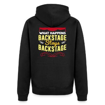 Theater - Unisex Premium Bio Zip Hoodie - Schwarz - Hinten - Nico (187cm)