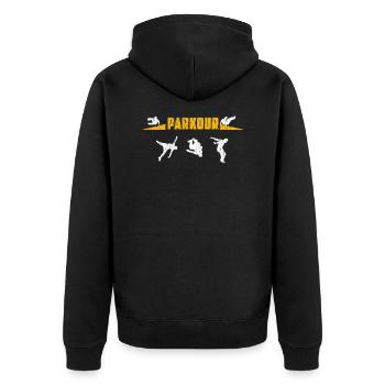 Parkour - Veste à capuche bio Premium Unisexe - noir - Dos - Nico (187cm)