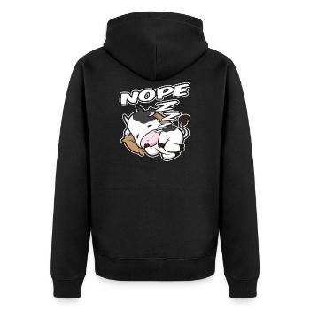 Cow Chilling Sleeping Not Today Funny Gift - Unisex Premium Organic Zip Hoodie - black - Back - Nico (187cm)