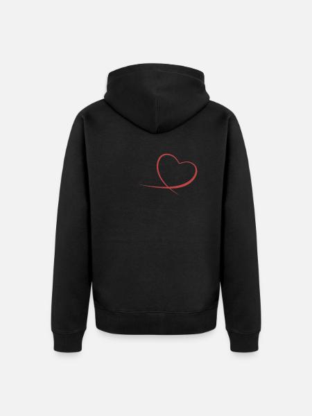 Paragliding Herz - Unisex Premium Bio Zip Hoodie - Schwarz