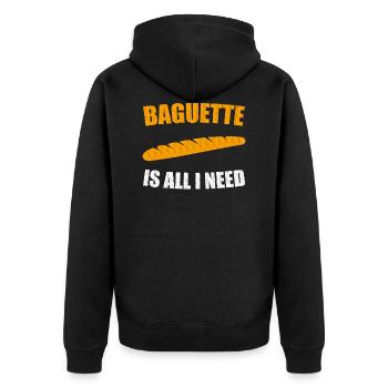 baguette - Veste à capuche bio Premium Unisexe - noir - Dos - Nico (187cm)