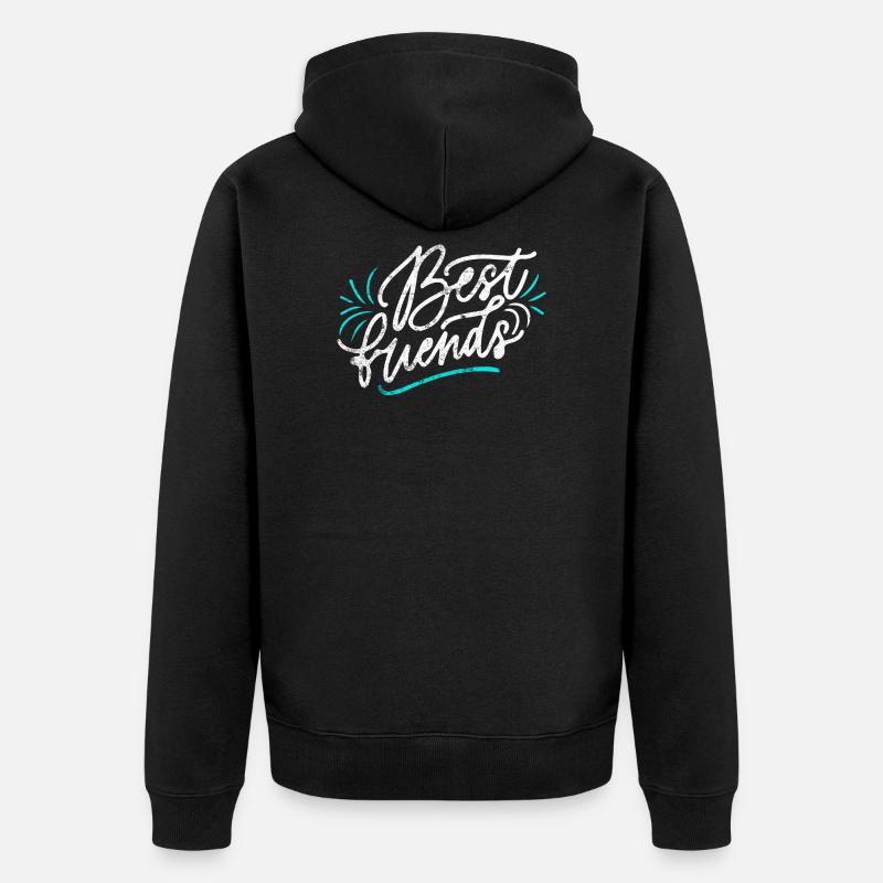 Beste Freunde - Unisex Premium Bio Zip Hoodie - Schwarz