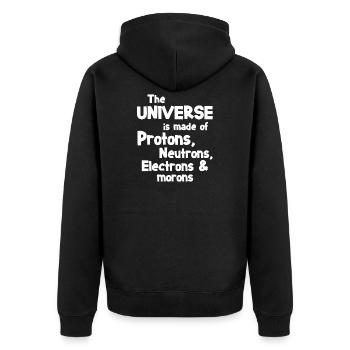 Wissenschaft Neutron Spruch Chemie Geschenk - Unisex Premium Bio Zip Hoodie - Schwarz - Hinten - Nico (187cm)