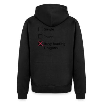 Single Taken busy hunting dragons - Veste à capuche bio Premium Unisexe - noir - Dos - Nico (187cm)