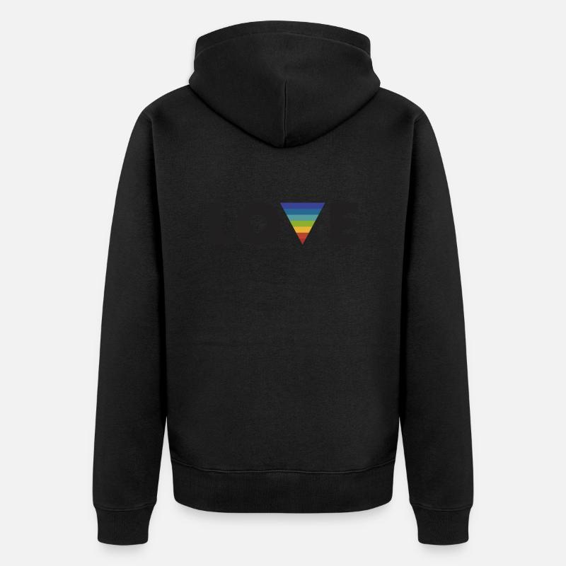 Amour arc en ciel - Veste à capuche bio Premium Unisexe - noir