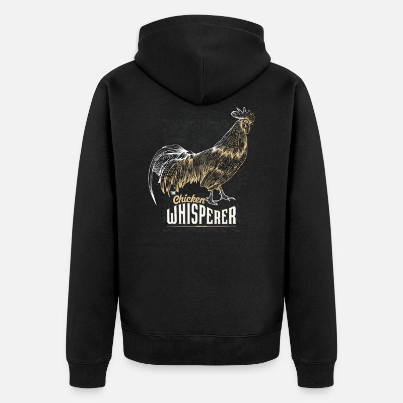 Hühnerflüsterer Huhn - Unisex Premium Bio Zip Hoodie - Schwarz