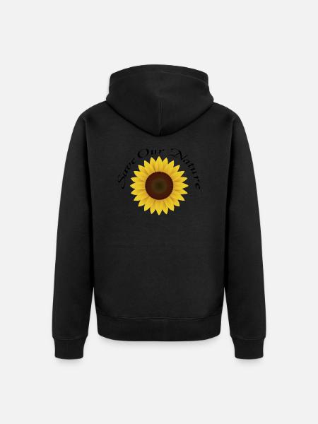 Save our Nature - Sunflower - Unisex Premium Organic Zip Hoodie - black