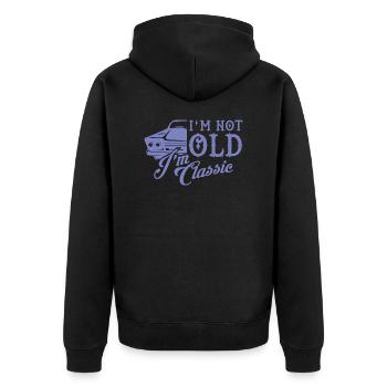 Classic Car Classic Car Old School Gift - Unisex Premium Organic Zip Hoodie - black - Back - Nico (187cm)