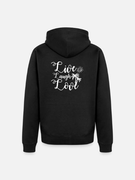 Live Laugh Love - Unisex Premium Organic Zip Hoodie - black