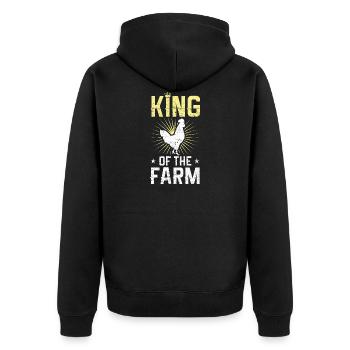 coq roi fermier - Veste à capuche bio Premium Unisexe - noir - Dos - Nico (187cm)
