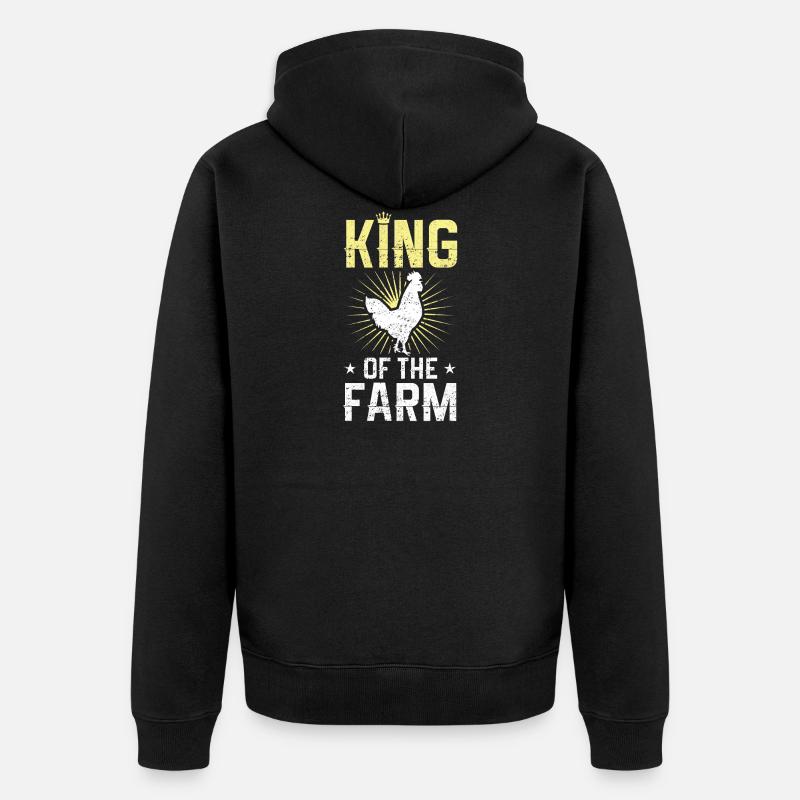 coq roi fermier - Veste à capuche bio Premium Unisexe - noir